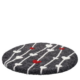 Podkładka pod gorące naczynia, śred. 21 cm, owcza wełna, szaro-biała