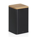 Pojemnik kuchenny, metal/bambus, 1,6 l, 11,5 x 11,5 x 19 cm