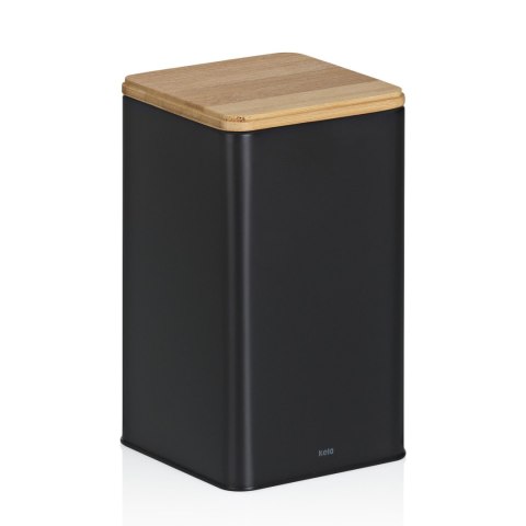 Pojemnik kuchenny, metal/bambus, 1,6 l, 11,5 x 11,5 x 19 cm