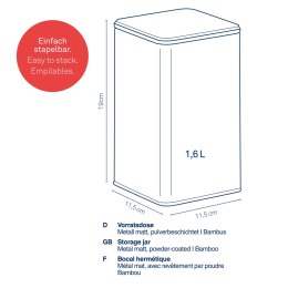 Pojemnik kuchenny KELA 1,6 L 11,5 x 11,5 x 19 cm