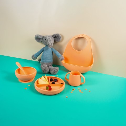 Śliniak, silikon platynowy, 27 x 22 x 6 cm, pomarańczowy