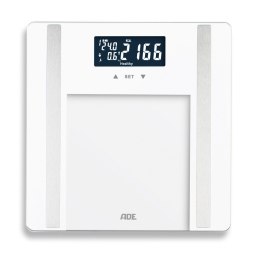Waga łazienkowa z analizą masy ciała do 180 kg ADE 30 x 30 cm biała