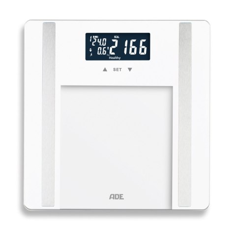 Waga łazienkowa z analizą masy ciała do 180 kg ADE 30 x 30 cm biała