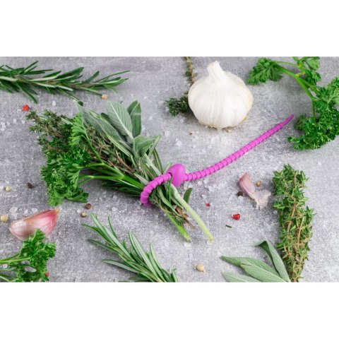 Zaciski silikonowe 6 sztuk 22 cm LURCH zielone fioletowe