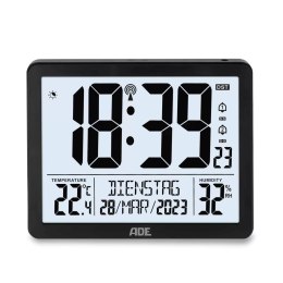 Zegar elektroniczn z kalendarzem termometrem higrometrem budzikiem ADE 17,5 x 14 x 2,5 cm