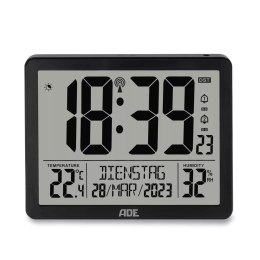 Zegar elektroniczn z kalendarzem termometrem higrometrem budzikiem ADE 17,5 x 14 x 2,5 cm