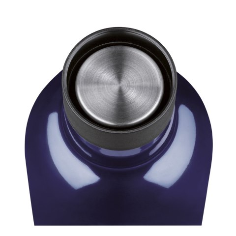 Butelka termiczna, stal nierdzewna, 0,65 l, śred. 8 x 24,5 cm, ciemnoniebieska