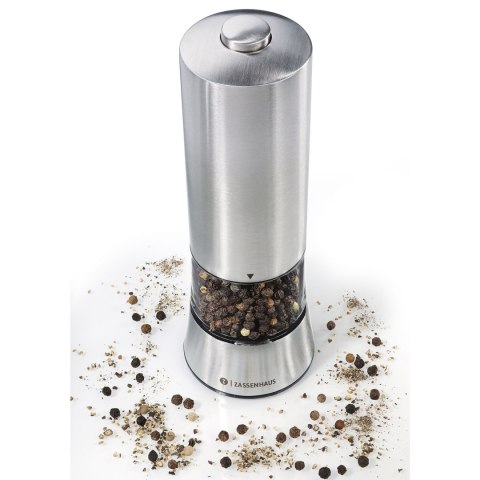 Elektryczny młynek do pieprzu, ładowany przez USB, stal nierdzewna, śred. 6 x 18 cm