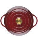 Garnek do zapiekania, emaliowane żeliwo, 4,2 l, śred. 24 x 11,5 cm, ciemnoczerwony/mosiądzowy