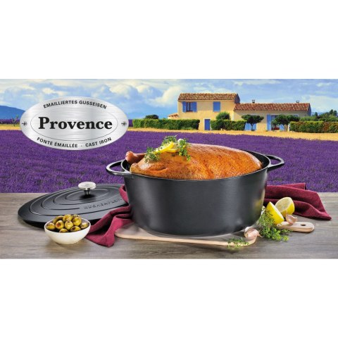 Garnek do zapiekania, owalny, 12,5 l, dł. 40 cm, czarny