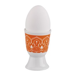 Kieliszek na jajko, porcelana, śred. 5 x 7 cm, pomarańczowa mandala