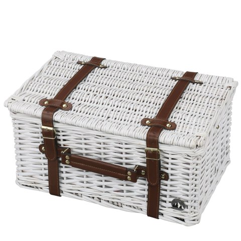 Kosz piknikowy dla 4 osób CILIO 42 x 28 x 21 cm biały