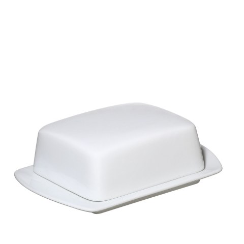 Maselniczka, porcelana, 19 x 13 x 5,5 cm, biała