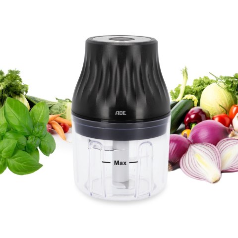 Mini siekacz elektryczny ładowany przez USB 0,15 L ADE śred. 9 x 13,5 cm czarny