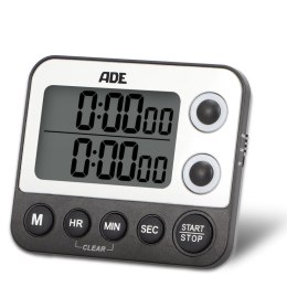 Minutnik elektroniczny, 2 pomiary, do 99 godzin, 9 x 2 x 8 cm, czarny