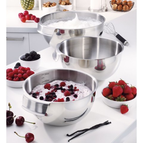 Miska kuchenna z rączką, stal nierdzewna, 3,3 l, śred. 22 x 12 cm