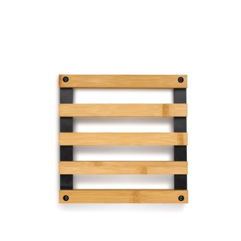 Podkładka pod gorące naczynia, bambus/metal, 20 x 20 x 3 cm