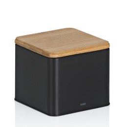 Pojemnik kuchenny, metal/bambus, 0,8 l, 11,5 x 11,5 x 9,5 cm