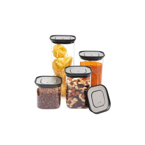 Pojemnik kuchenny, szkło borokrzemowe/stal nierdzewna, 1,9 l, 11 x 11 x 26 cm