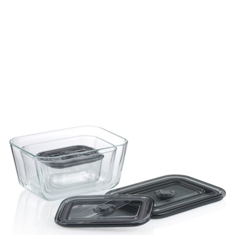 Pojemnik na żywność, szkło borokrzemowe/tworzywo sztuczne, 2,5 l, 24 x 18 x 11 cm
