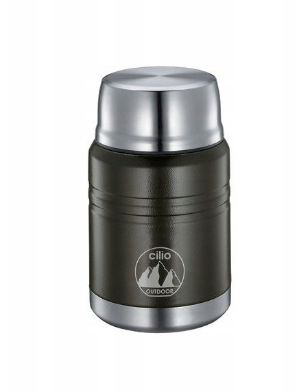 Termos obiadowy ze składaną łyżką 0,5 L czarny CILIO