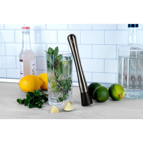 Tłuczek barmański, stal nierdzewna, śred. 3,3 x 20,5 cm, ciemnoszary