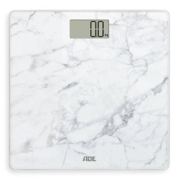 Waga łazienkowa, do 180 kg, 30 x 30 cm, marmurowy wzór, biała