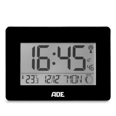 Zegar elektroniczny XXL z termometrem budzikiem ADE 23 x 3 x 16 cm czarny