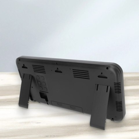Zegar ścienny elektroniczny ADE wyświetlacz XXL z termometrem budzikiem kalendarzem 37 x 17 cm