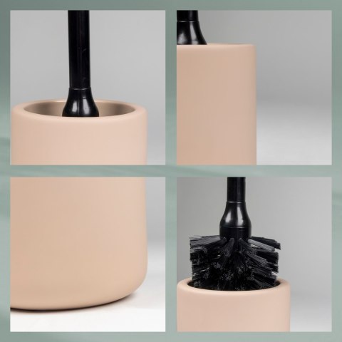 Zestaw do WC, ceramika gumowana/tworzywo sztuczne, śred. 10 x 45 cm, beżowy