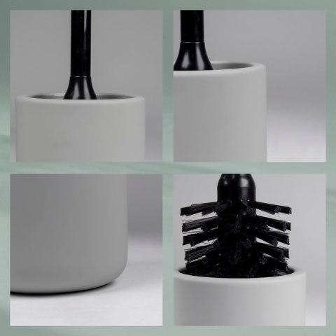 Zestaw do WC, ceramika gumowana/tworzywo sztuczne, śred. 10 x 45 cm, jasnoszary