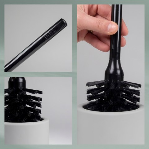 Zestaw do WC, ceramika gumowana/tworzywo sztuczne, śred. 10 x 45 cm, jasnoszary