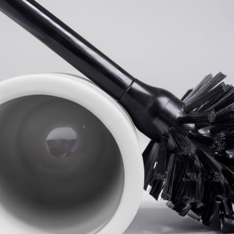 Zestaw do WC, ceramika gumowana/tworzywo sztuczne, śred. 10 x 45 cm, jasnoszary