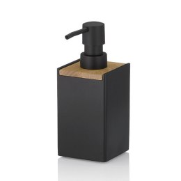 Dozownik do mydła, żywica polimerowa/drewno dębowe, 0,3 l, 7 x 7 x 17,5 cm