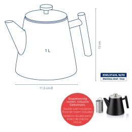 Dzbanek do herbaty, 1,0 l, śred. 11,5 x 15 cm, czarny