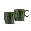 2 filiżanki do herbaty, zielone, ceramika, 0,4 l, wys. 9 cm