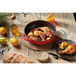 Brytfanna z pokrywą 2,5 L śred. 24 x 6,5 cm czerwona KUCHENPROFI