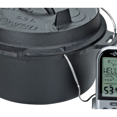 Garnek żeliwny z akcesoriami do używania na grillu nad ogniskiem 5,5 L śred. 30 x 13,5 cm