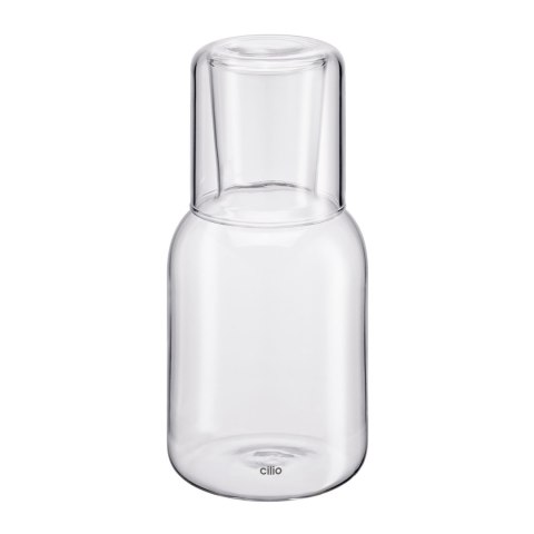 Karafka ze szklanką, szkło borokrzemowe, 0,75 l + 0,2 l, śred. 9,5 x 19,5 cm, przezroczysta