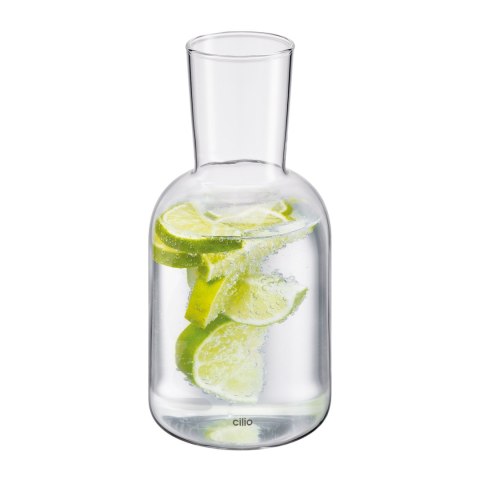 Karafka ze szklanką, szkło borokrzemowe, 0,75 l + 0,2 l, śred. 9,5 x 19,5 cm, przezroczysta