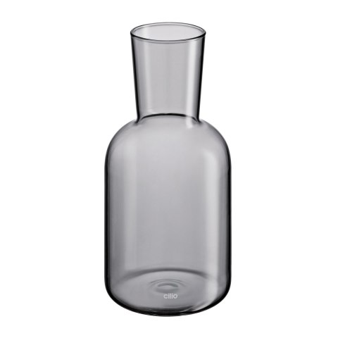 Karafka ze szklanką, szkło borokrzemowe, 0,75 l + 0,2 l, śred. 9,5 x 19,5 cm, szara