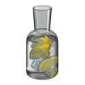 Karafka ze szklanką, szkło borokrzemowe, 0,75 l + 0,2 l, śred. 9,5 x 19,5 cm, szara