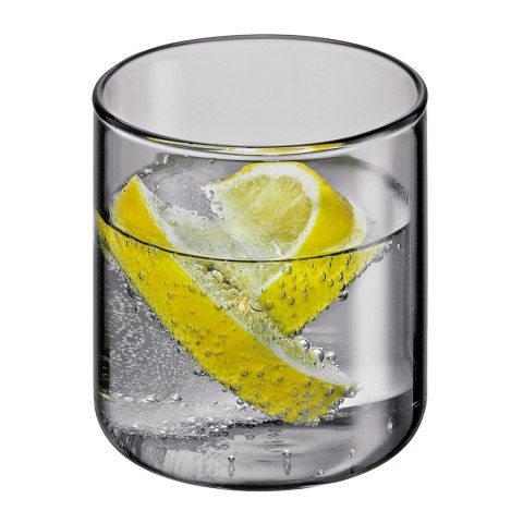 Karafka ze szklanką, szkło borokrzemowe, 0,75 l + 0,2 l, śred. 9,5 x 19,5 cm, szara