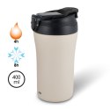Kubek termiczny z ustnikiem słomką MAŁY 0,4 L śred. 8,5 x 16,5 cm beżowy CILIO