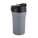 Kubek termiczny z ustnikiem słomką MAŁY 0,4 L śred. 8,5 x 16,5 cm szary CILIO