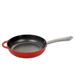 Patelnia żeliwna średnica 28 cm czerwona