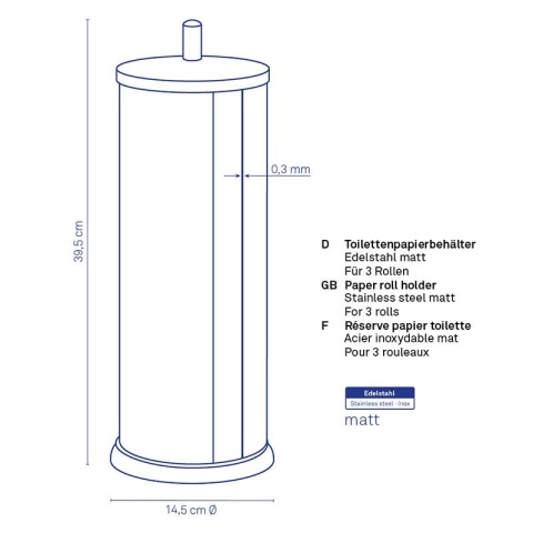 Pojemnik na papier toaletowy KELA 39,5 cm