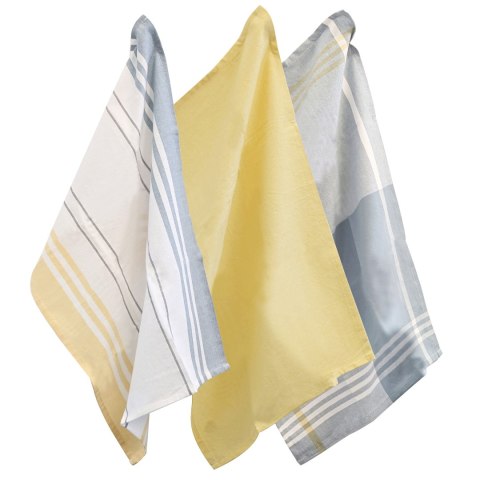Ściereczki do naczyń, 65x45 cm, szaro-żółte, 3 szt.