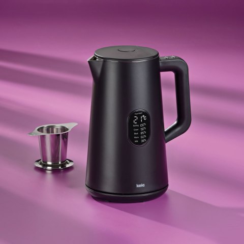Czajnik elektryczny z regulacją temperatury, 1,5 l, śred. 15,5 x 27,5 cm, czarny
