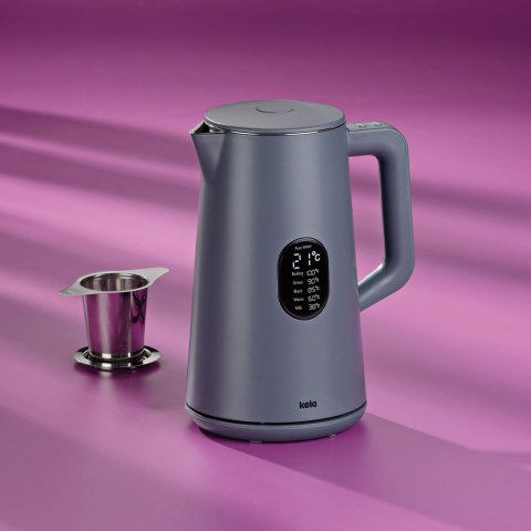 Czajnik elektryczny z regulacją temperatury, 1,5 l, śred. 15,5 x 27,5 cm, szary